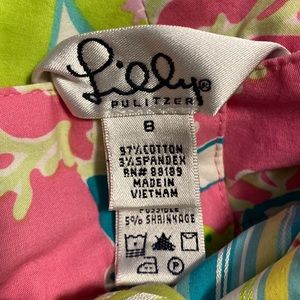 Lily Pulitzer Under the Sea Size 8 Capri Pants 97% Cotton 3% Spandex